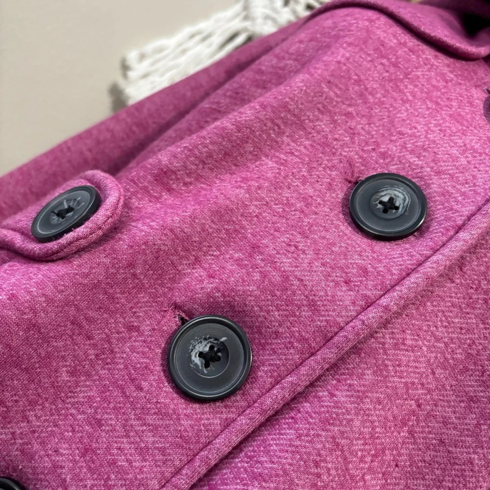 Purple Cotton Button Up Trench Coat Jacket Shacket Sweatshirt Size Large Y2K - Picture 5 of 11